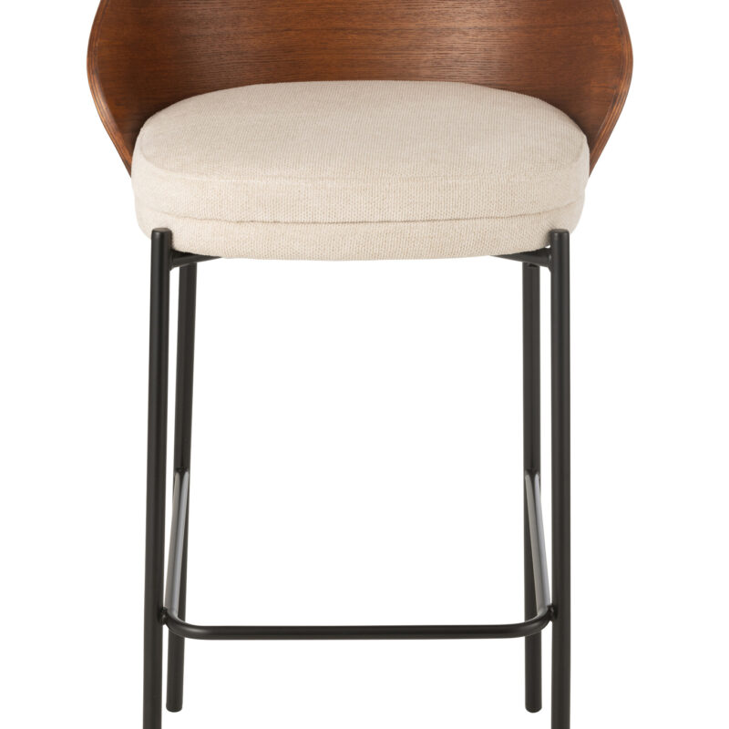 Barhocker „Lone“ aus Sperrholz und Metall in Braun/Beige