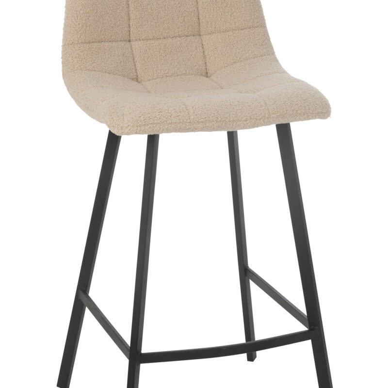 Barhocker „Kent“ aus Metall und Polyester in Braun/Weiß