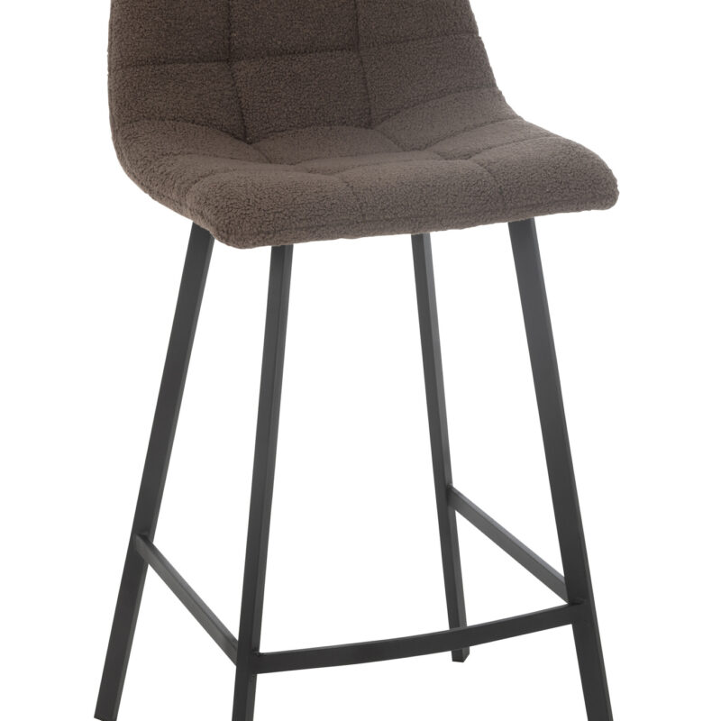 Barhocker „Kent“ aus Metall und Polyester in Braun