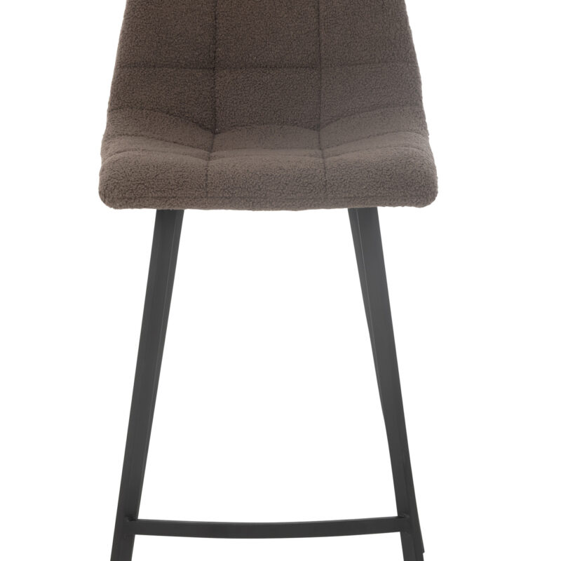 Barhocker „Kent“ aus Metall und Polyester in Braun