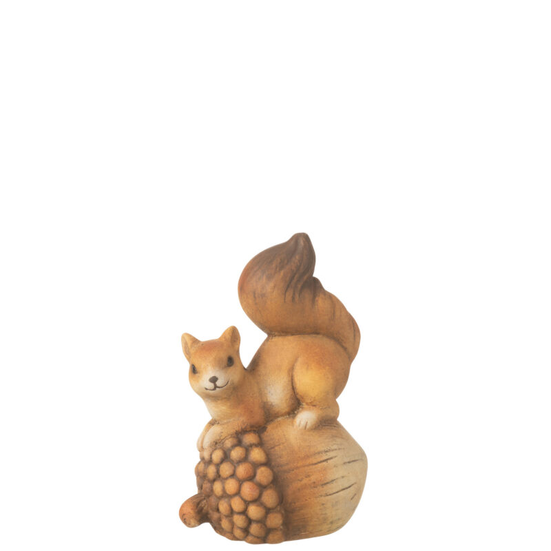 Dekorative Eichhörnchenfigur auf Eichel aus Porzellan