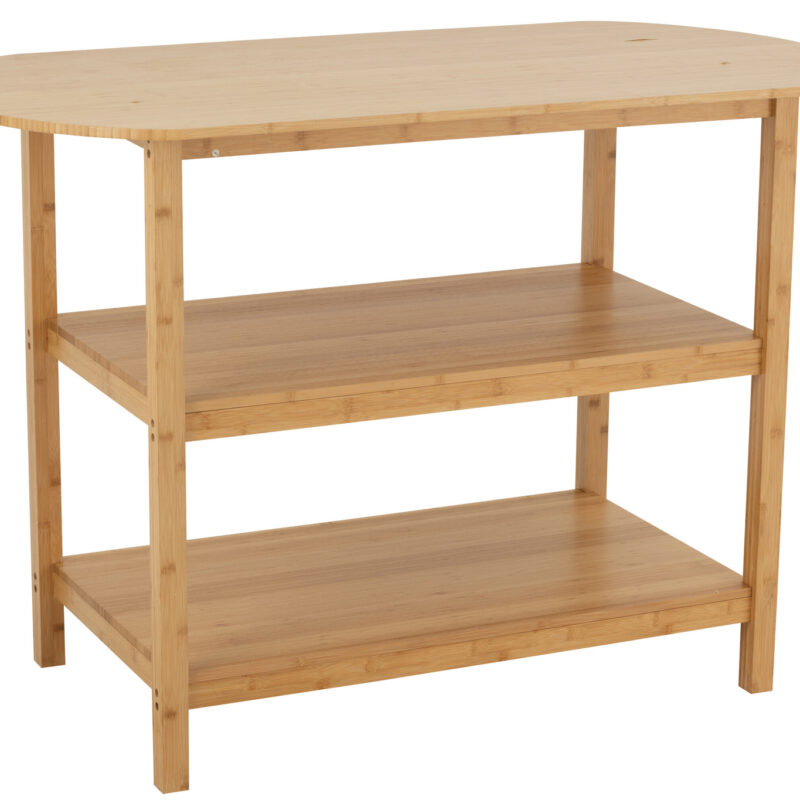 Runder Bartisch aus 100 % Bambus in Natur