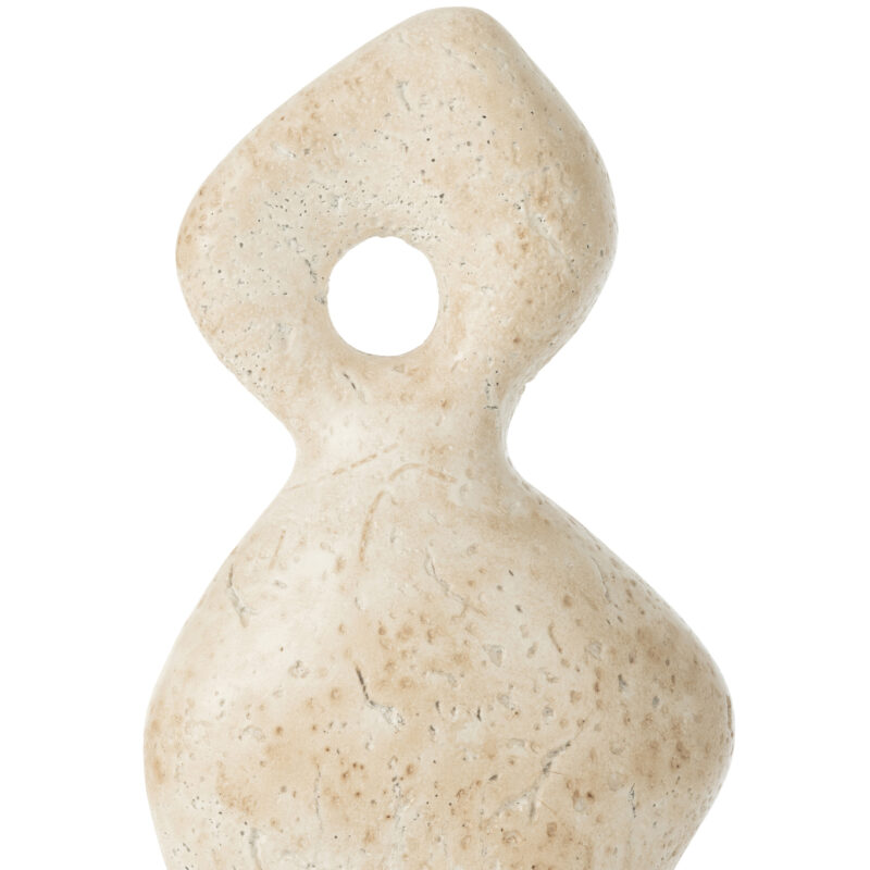 Abstrakte Figur Olina groß aus Keramik in Creme