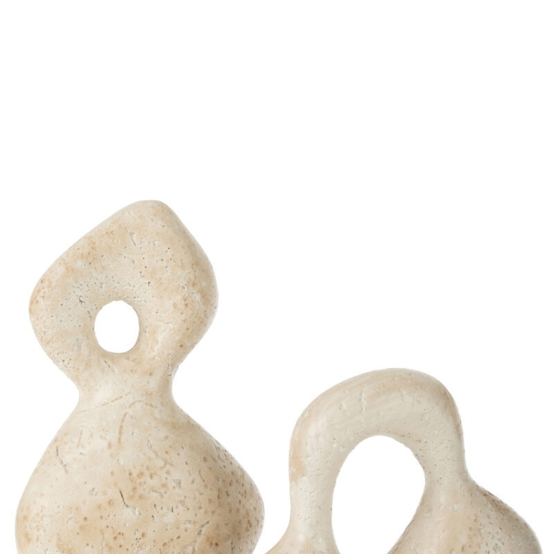 Abstrakte Figur Olina groß aus Keramik in Creme