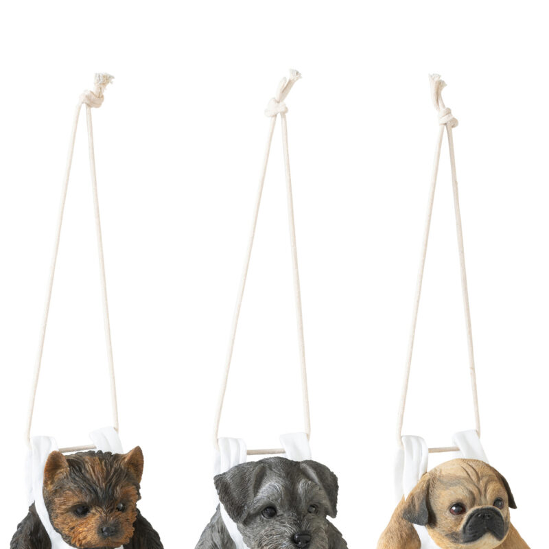 Hund mit Windel – Dreier-Set dekorativer Hundefiguren