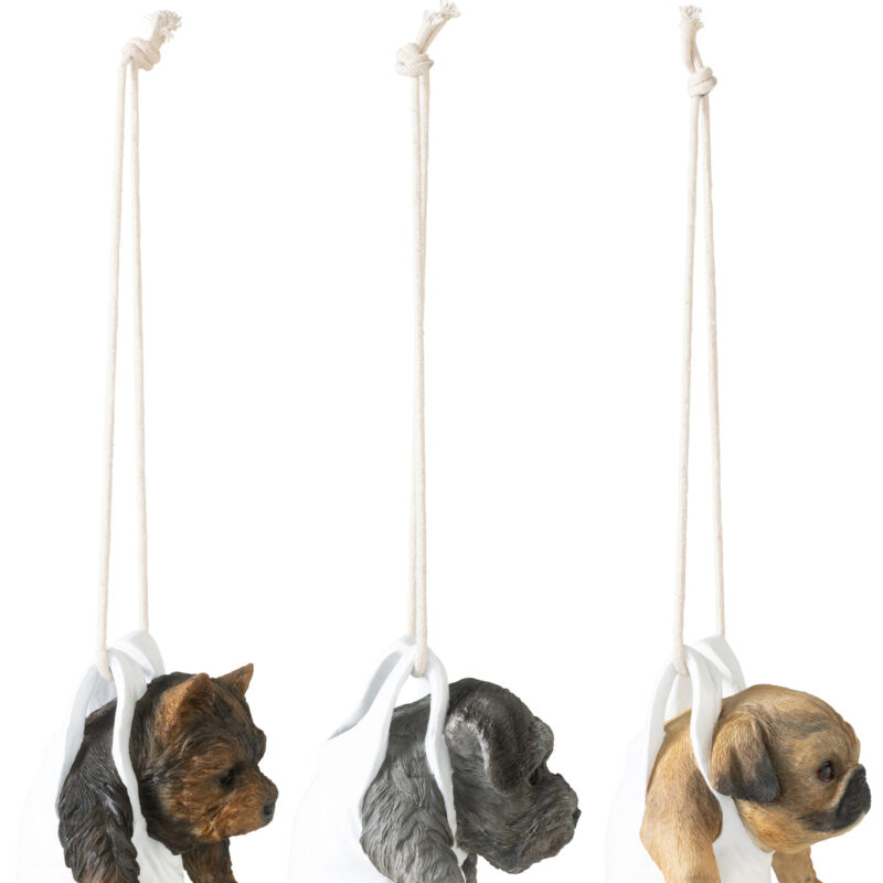 Hund mit Windel – Dreier-Set dekorativer Hundefiguren