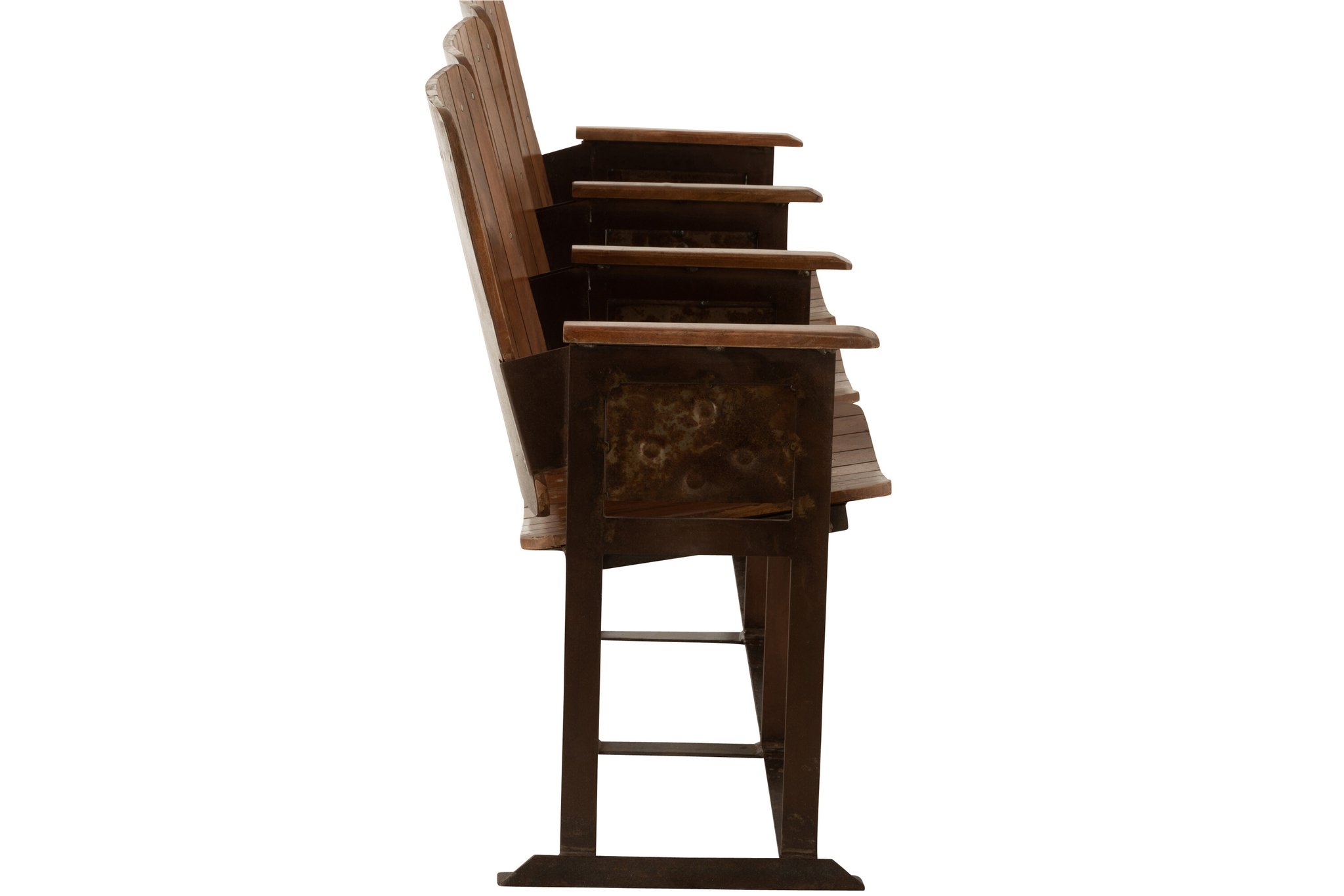 3‑sitzige Vintage-Bank aus Mangoholz mit Metallgestell – Bild 2