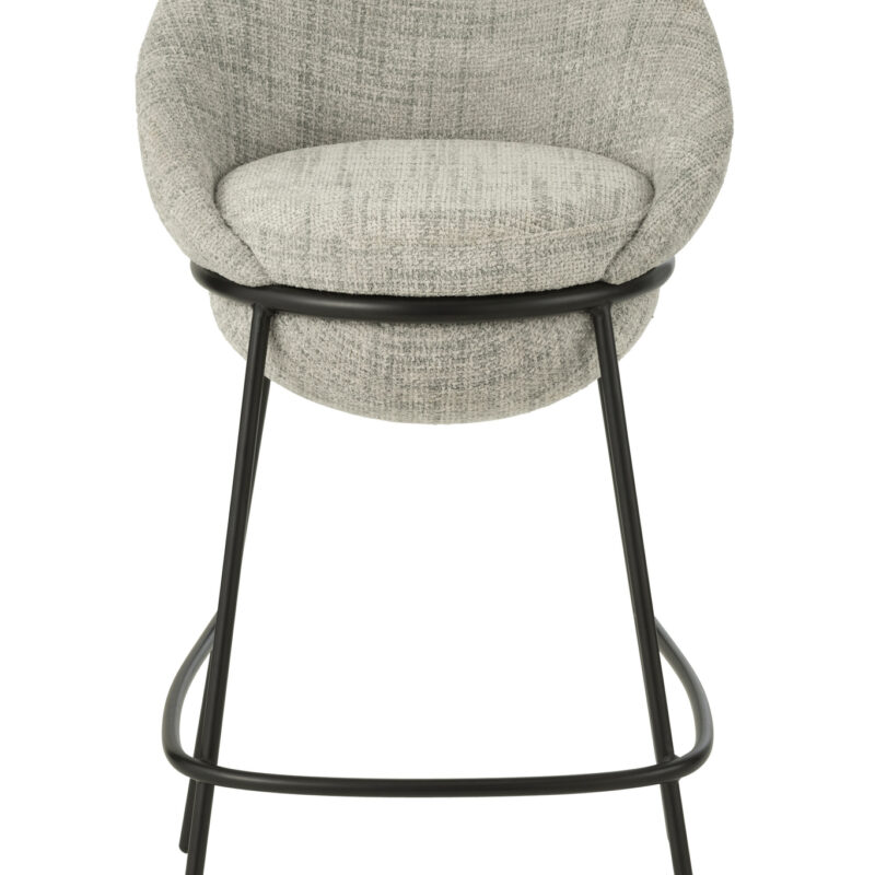 Barhocker aus Eisen und Polsterschaum in Iron Grey/Black