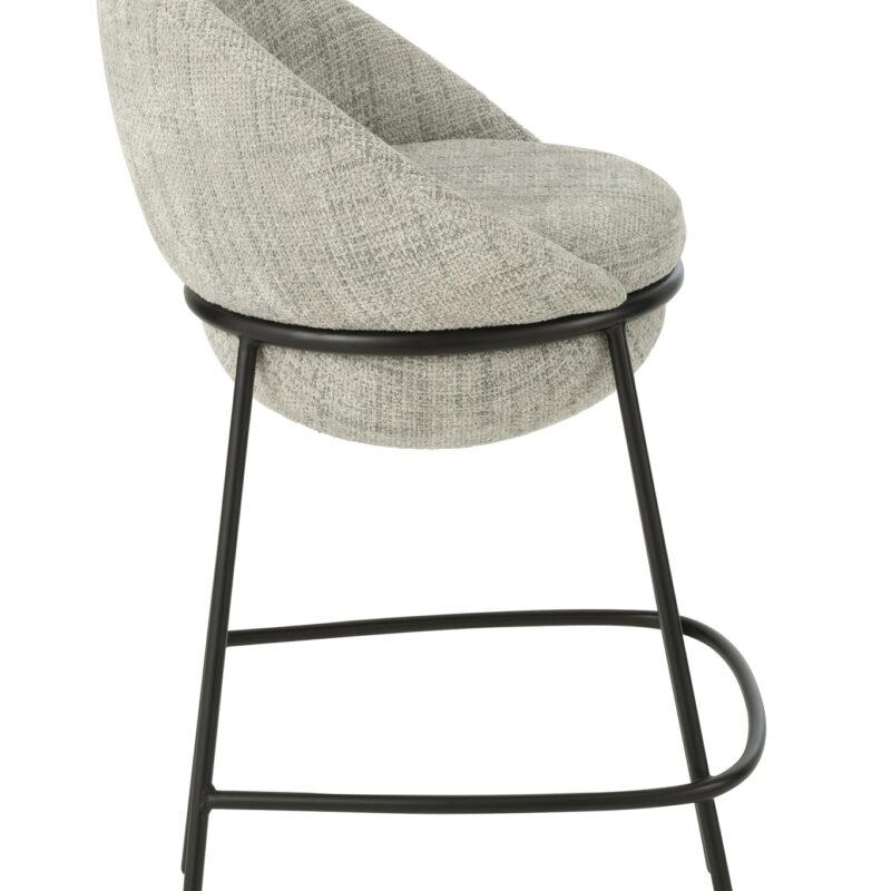 Barhocker aus Eisen und Polsterschaum in Iron Grey/Black