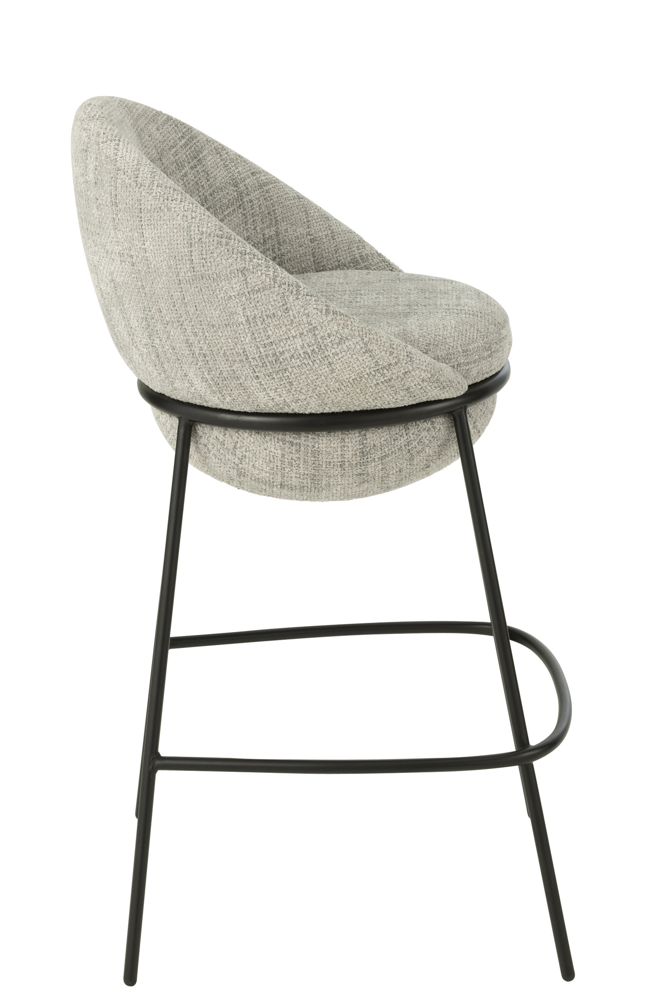 Barhocker aus Eisen und Polsterschaum in Iron Grey/Black – Bild 2