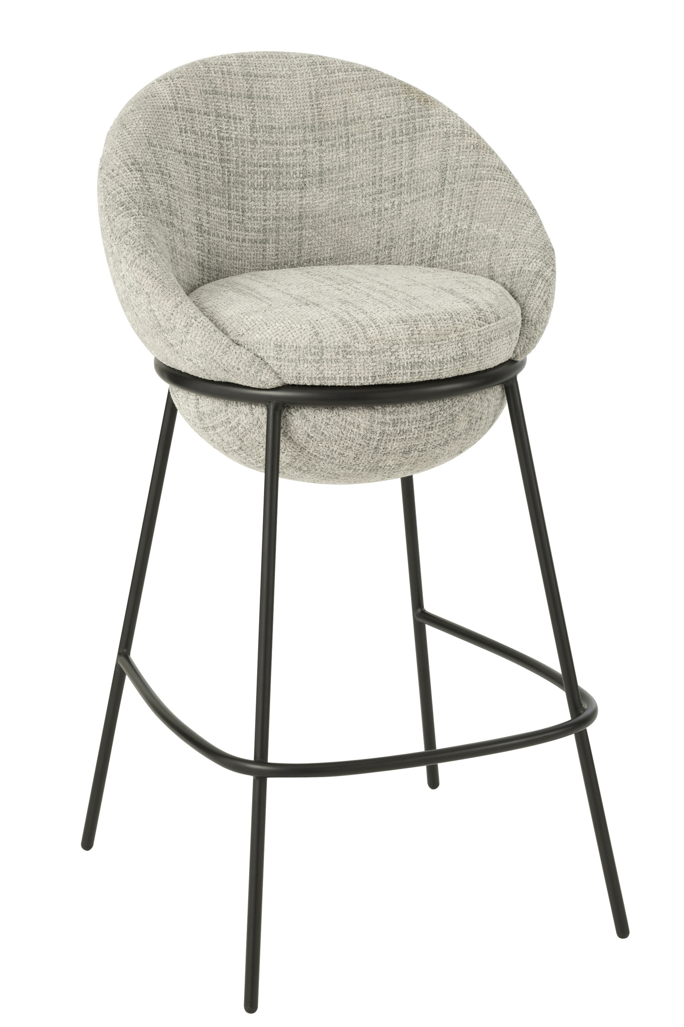 Barhocker aus Eisen und Polsterschaum in Iron Grey/Black – Bild 7