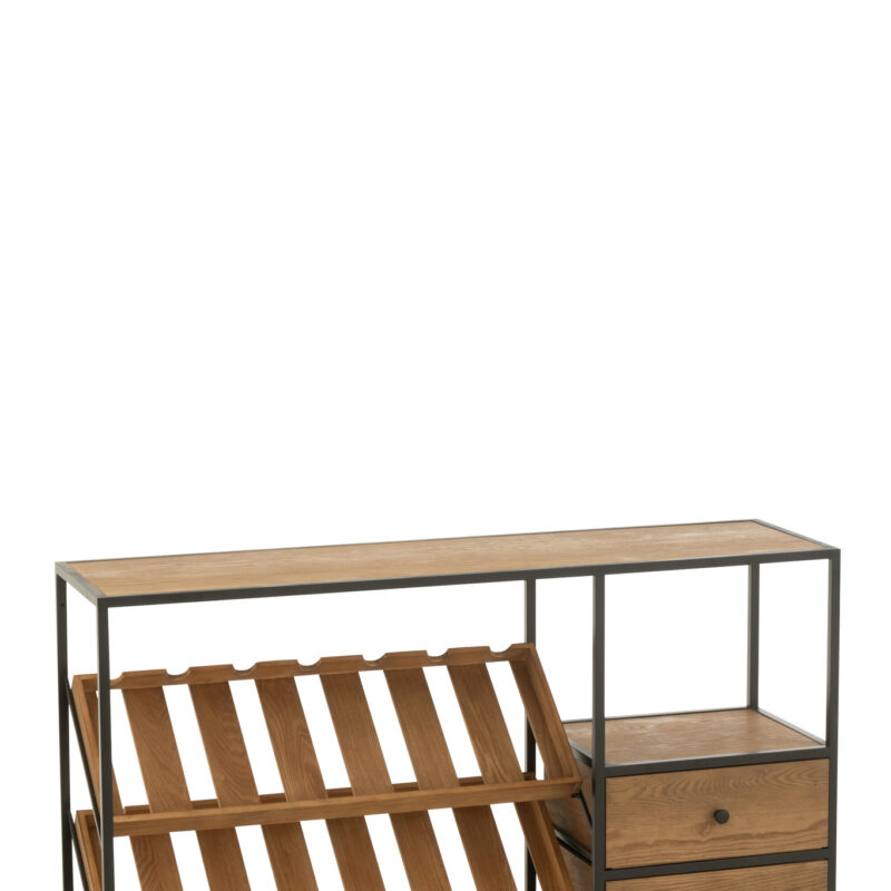 Weinschrank Wine aus Metall, Furnier und Glas