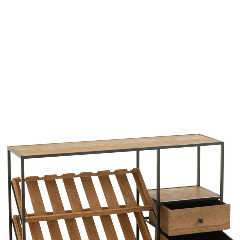 Weinschrank Wine aus Metall, Furnier und Glas