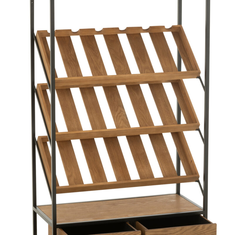 Bar-Schrank Wine aus Furnier in Natur und Schwarz