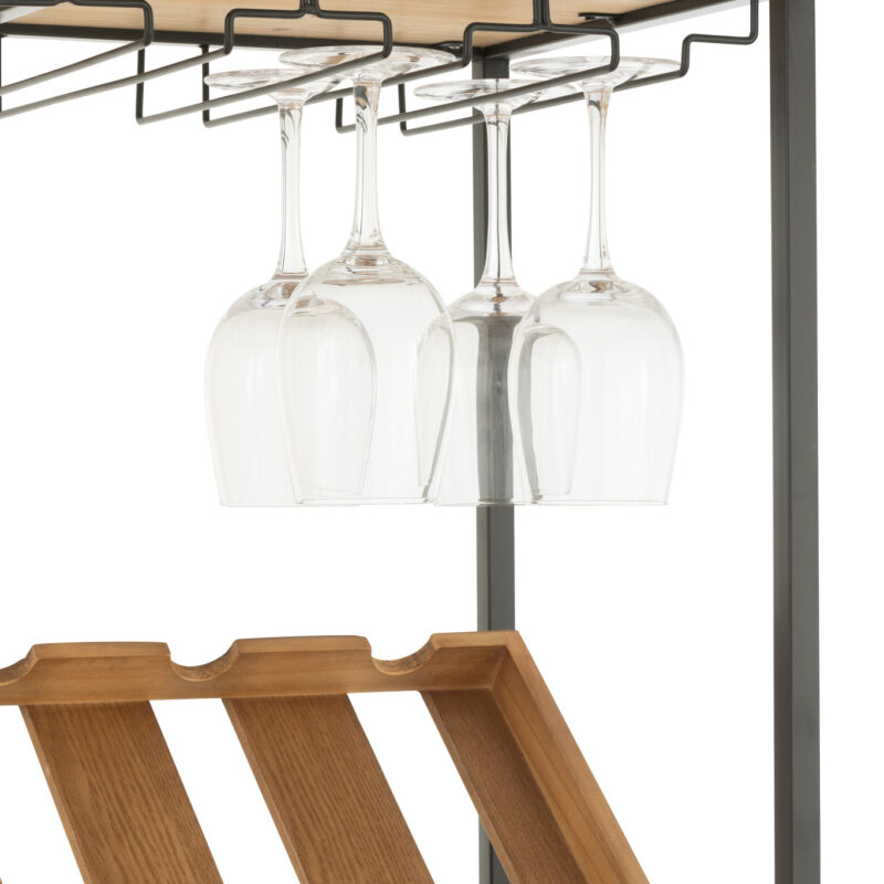 Großer Wein- und Bar-Schrank in Natur und Schwarz