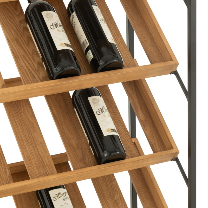 Großer Wein- und Bar-Schrank in Natur und Schwarz