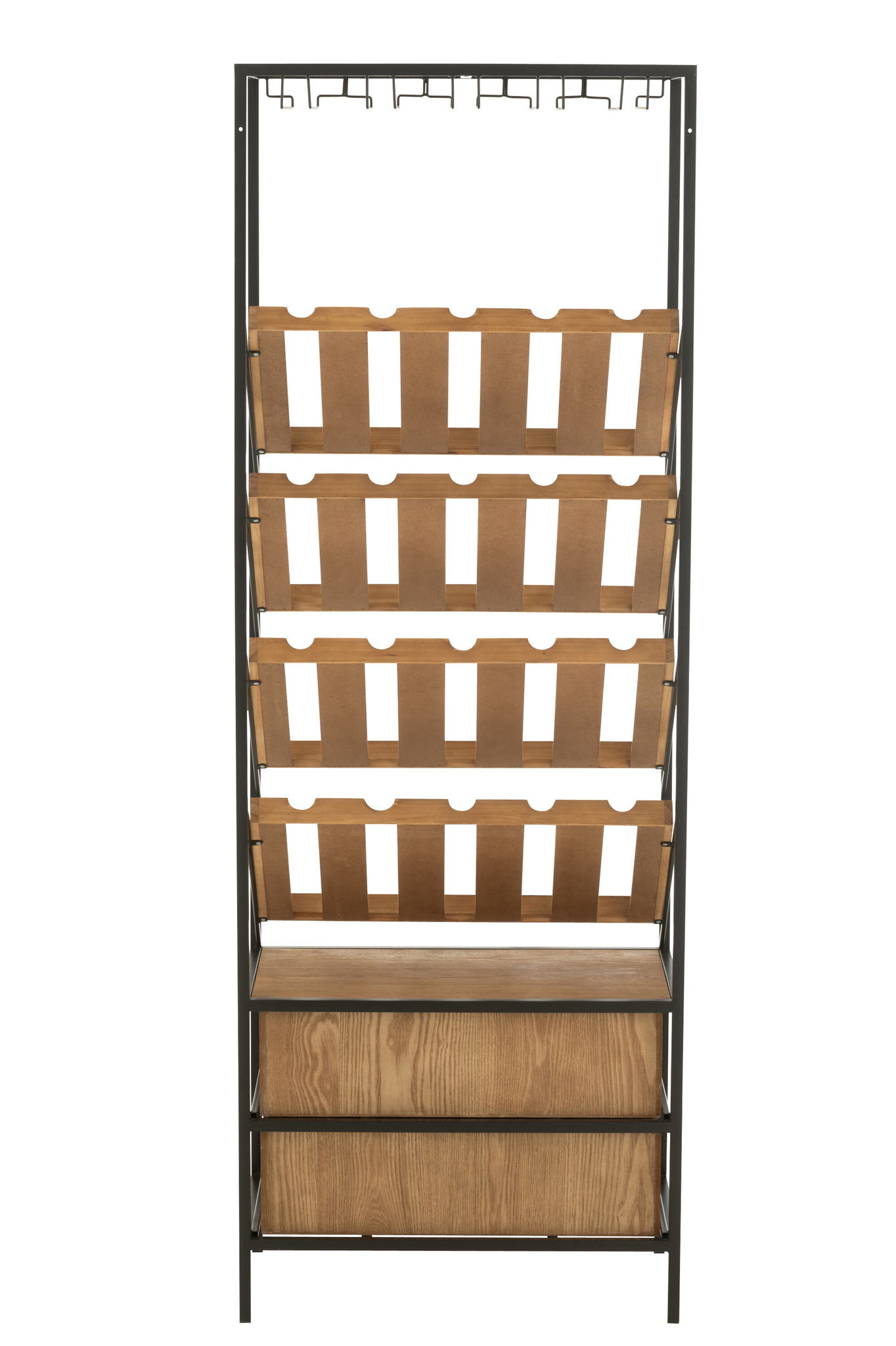 Großer Wein- und Bar-Schrank in Natur und Schwarz – Bild 5