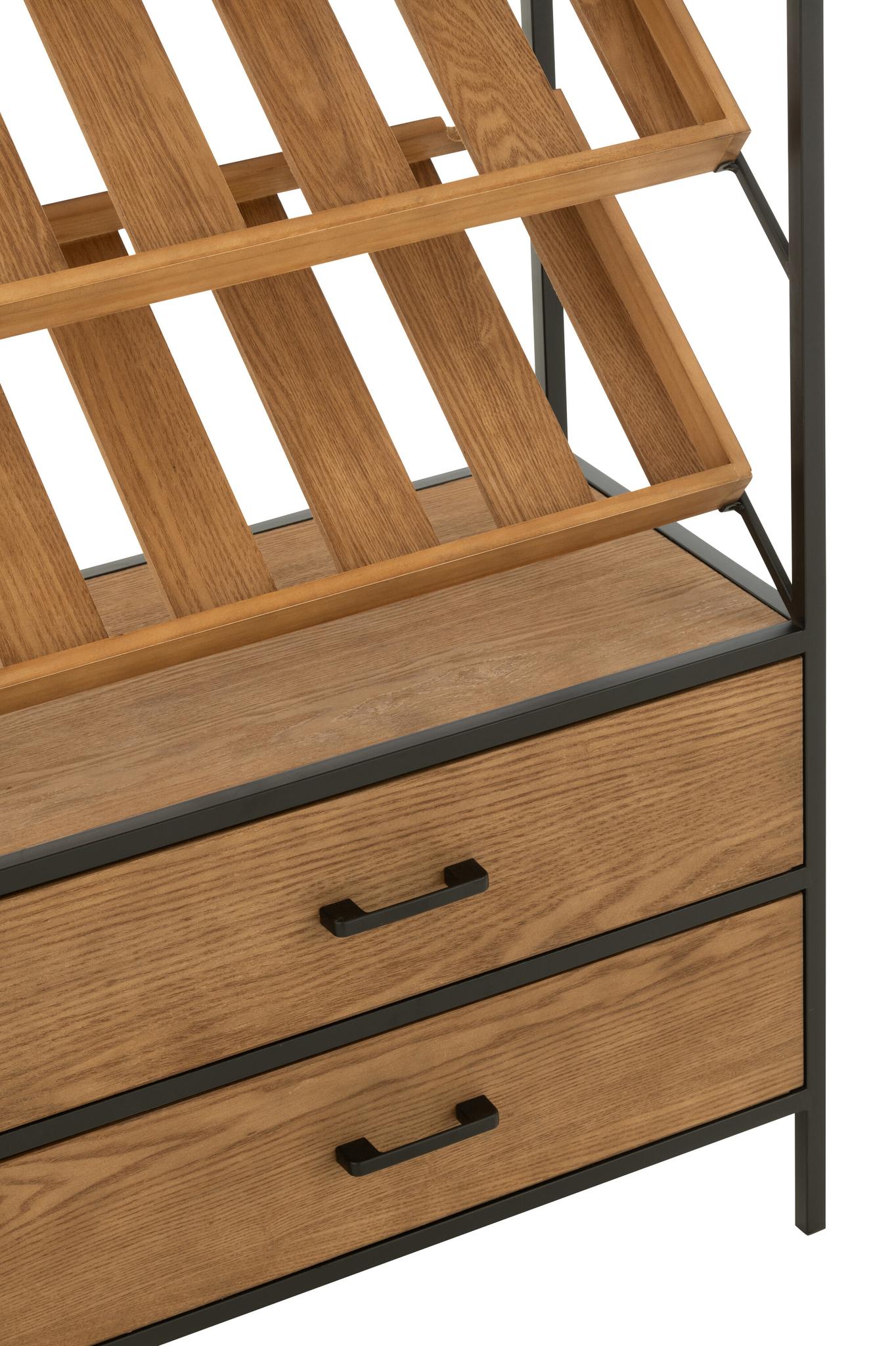 Großer Wein- und Bar-Schrank in Natur und Schwarz – Bild 7