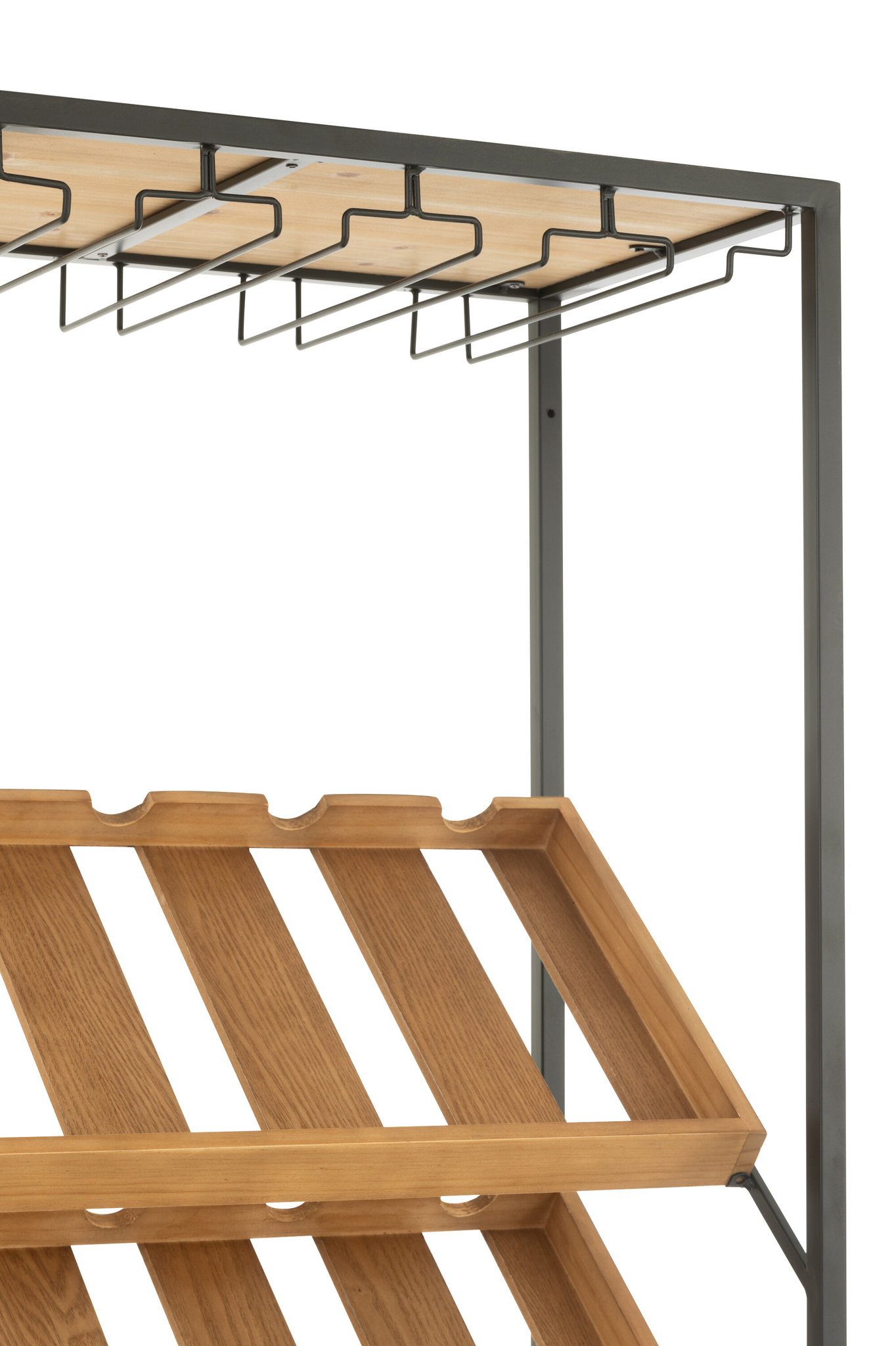 Großer Wein- und Bar-Schrank in Natur und Schwarz – Bild 9