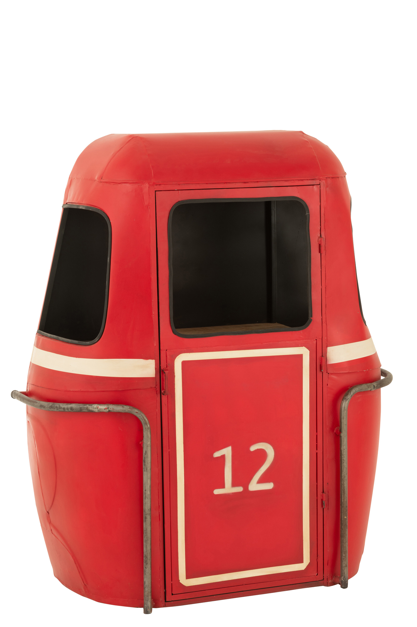 Bar-Schrank Cable Car aus Eisen und Mangoholz in Rot und Weiß – Bild 11