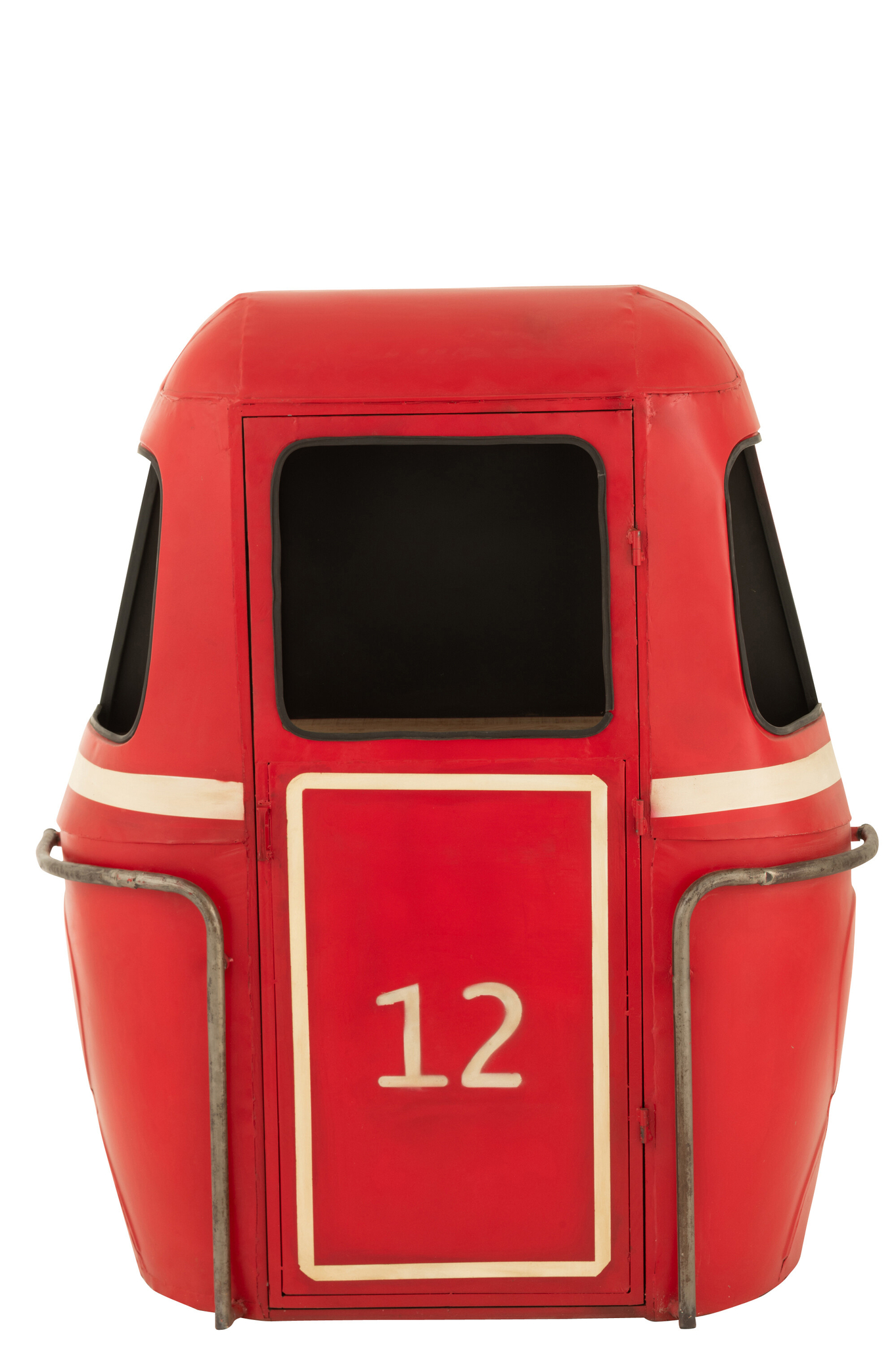 Bar-Schrank Cable Car aus Eisen und Mangoholz in Rot und Weiß – Bild 3