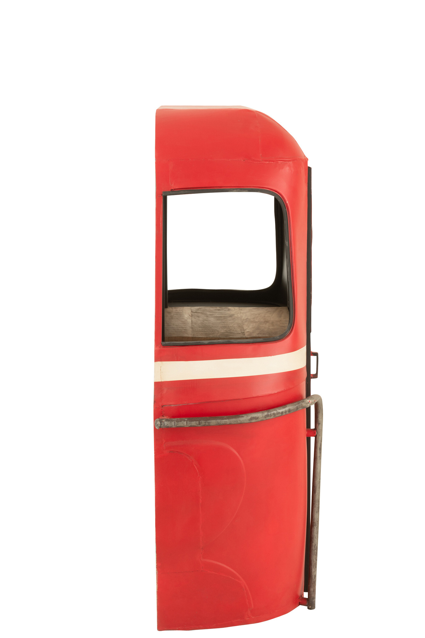 Bar-Schrank Cable Car aus Eisen und Mangoholz in Rot und Weiß – Bild 4