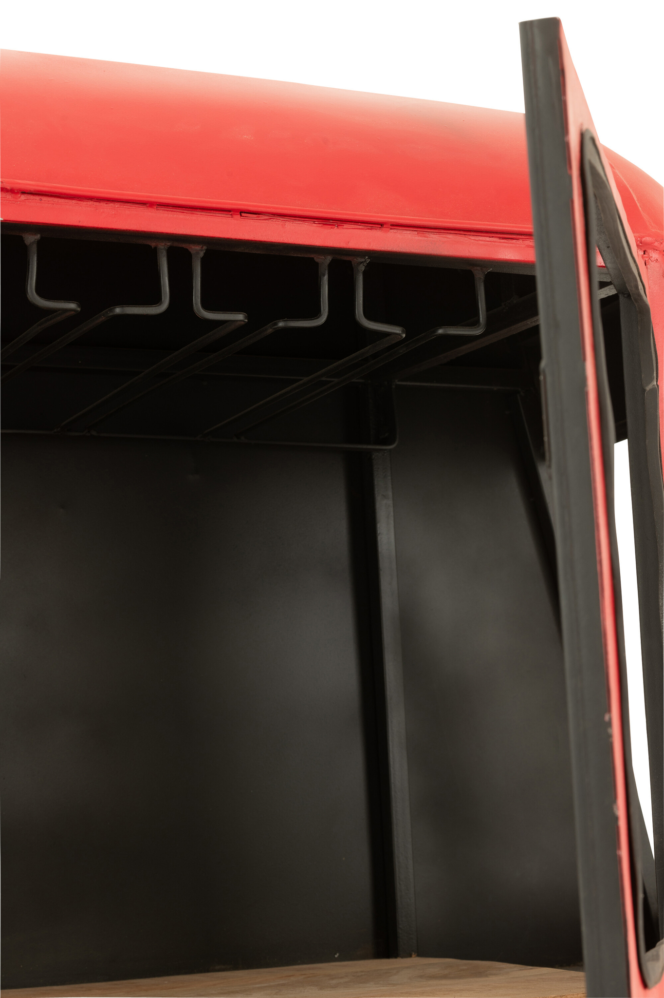 Bar-Schrank Cable Car aus Eisen und Mangoholz in Rot und Weiß – Bild 9