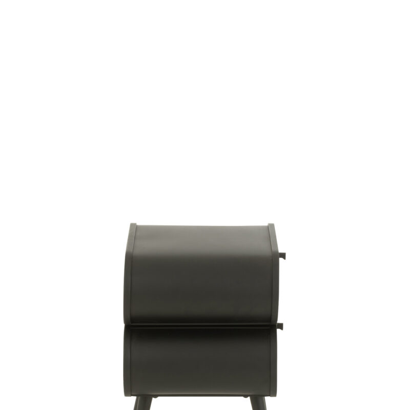 Eleganter Schrank aus Fichte und Metall in Schwarz/Hellbeige