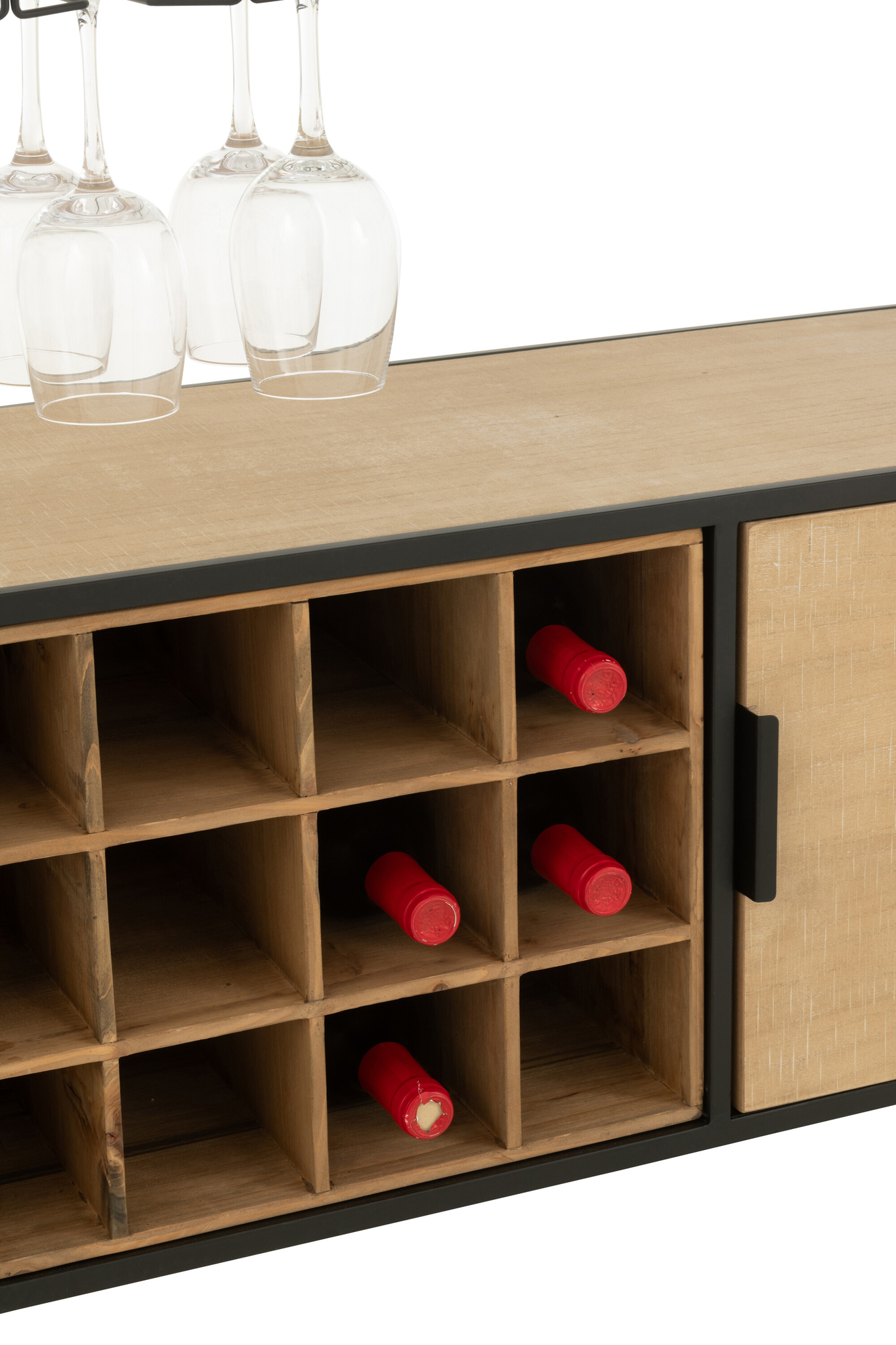 Bar-Schrank Bya aus Eisen in Natur und Schwarz – Bild 2