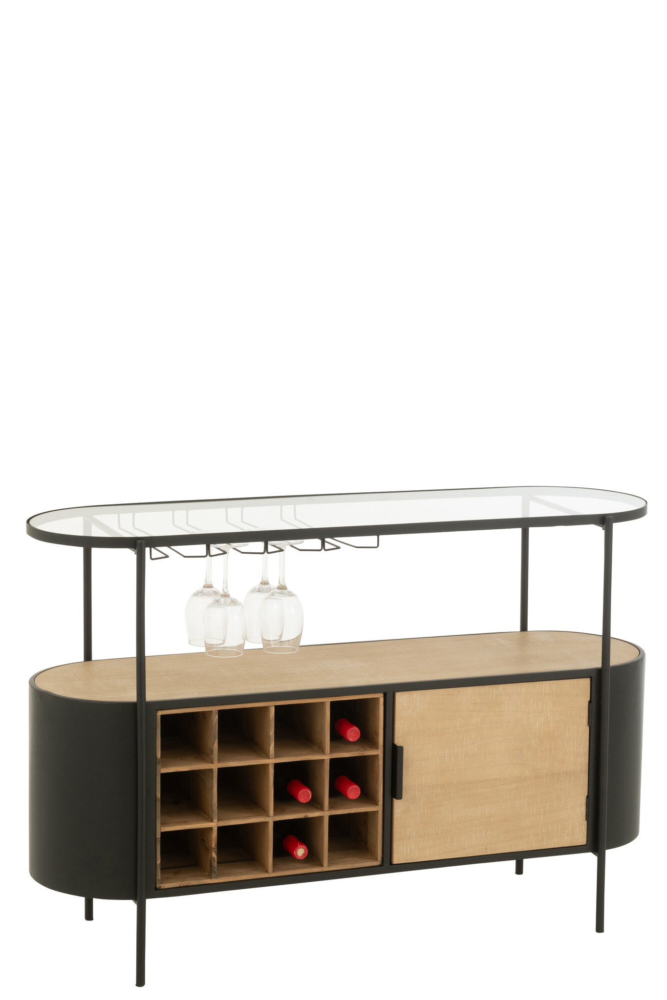 Bar-Schrank Bya aus Eisen in Natur und Schwarz – Bild 3