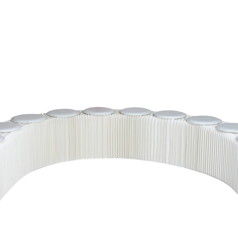 Faltbare Bank in Off-White aus nachhaltigem Papier