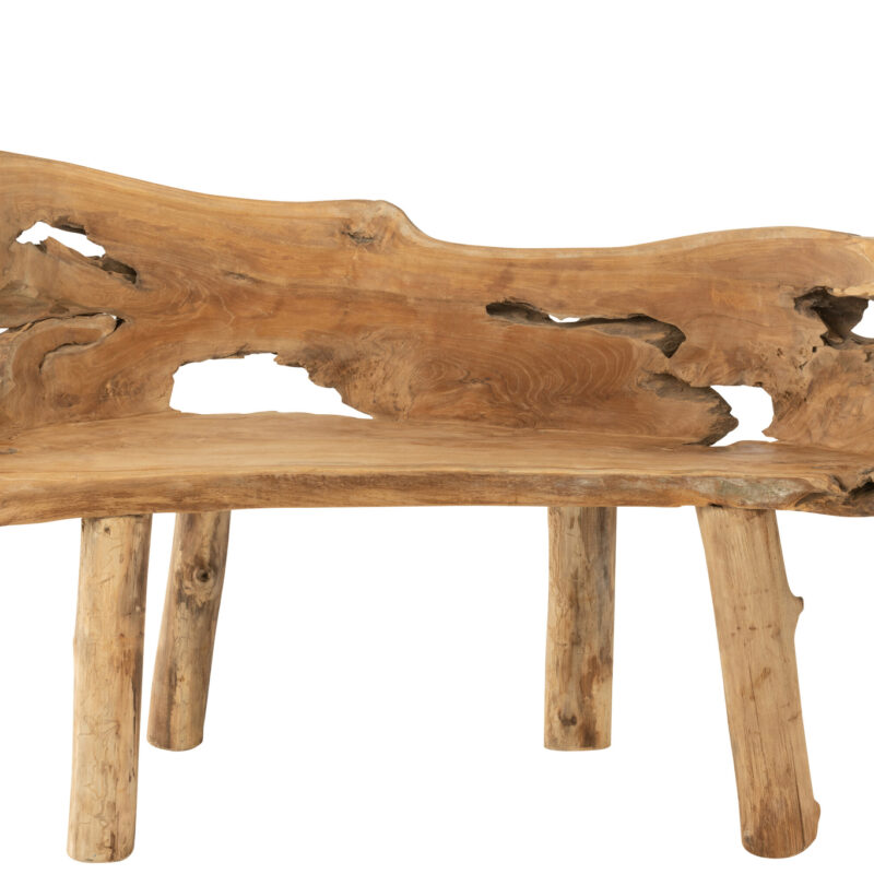 Zeitlose Bank aus naturbelassenem Teakholz