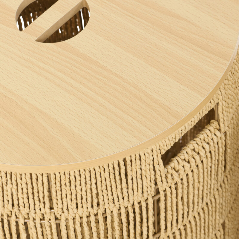 Set aus 2 runden Körben mit Deckel in Natur