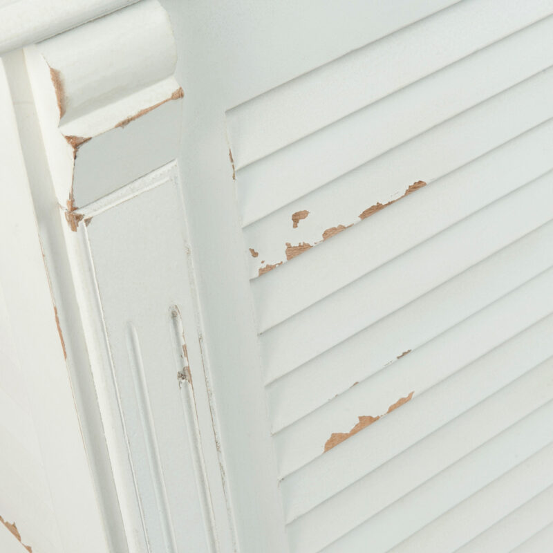 Bar-Sideboard aus Eukalyptusholz in Weiß mit zwei Schubladen