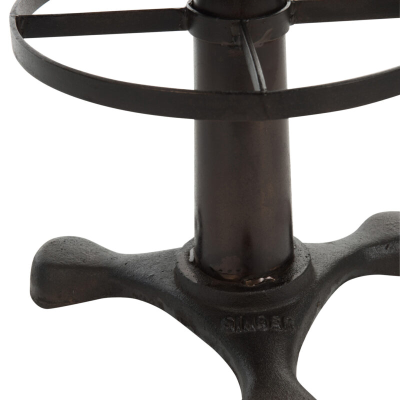 Eleganter Barhocker aus Leder und Eisen in Braun