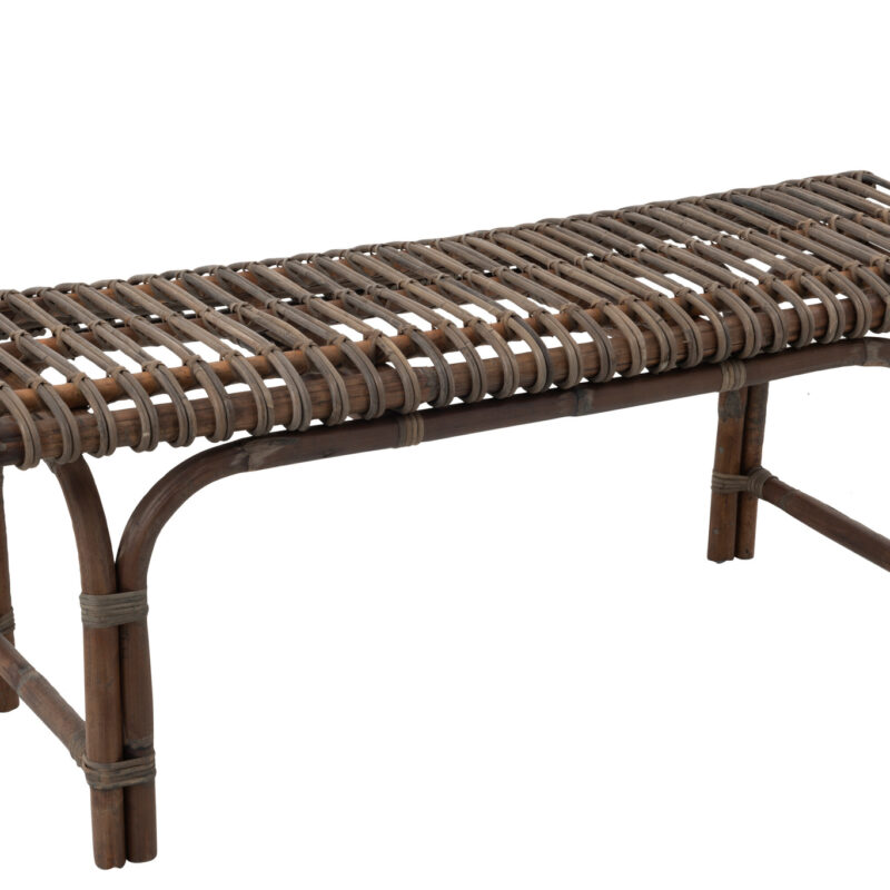 Zweisitzer-Bank aus 100 % Rattan in Braun