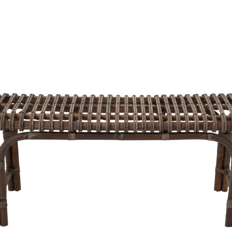 Zweisitzer-Bank aus 100 % Rattan in Braun