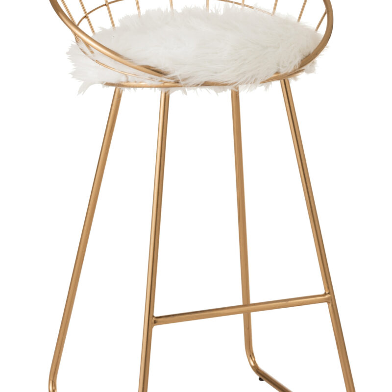 Runder Barhocker aus goldfarbenem Metall