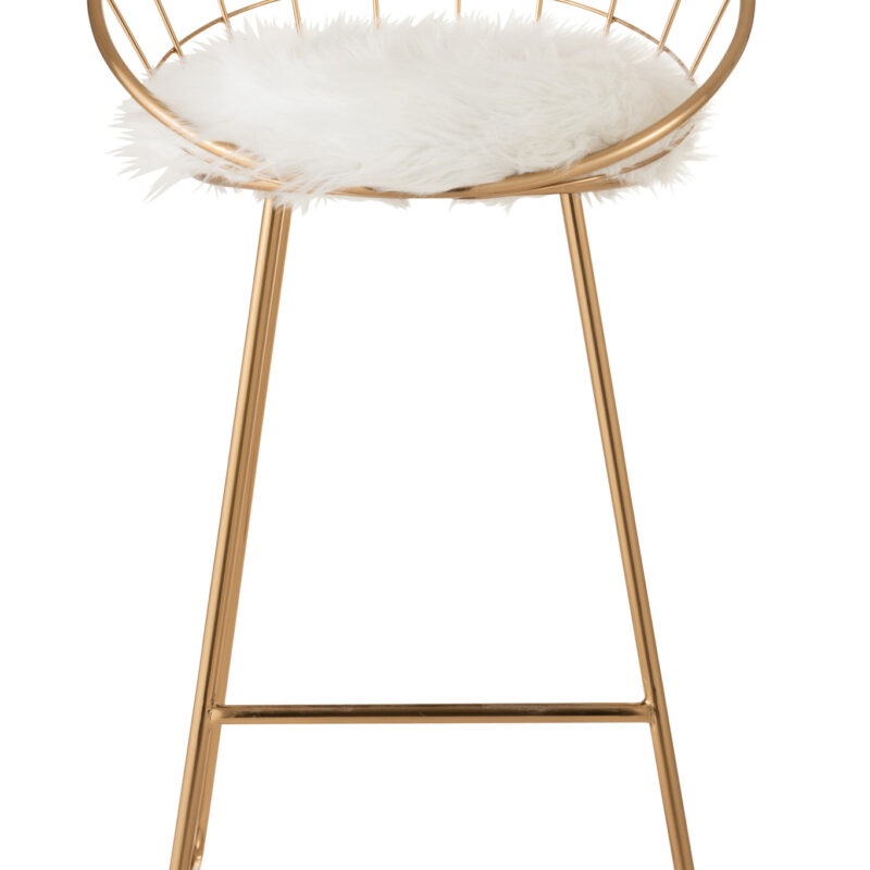 Runder Barhocker aus goldfarbenem Metall