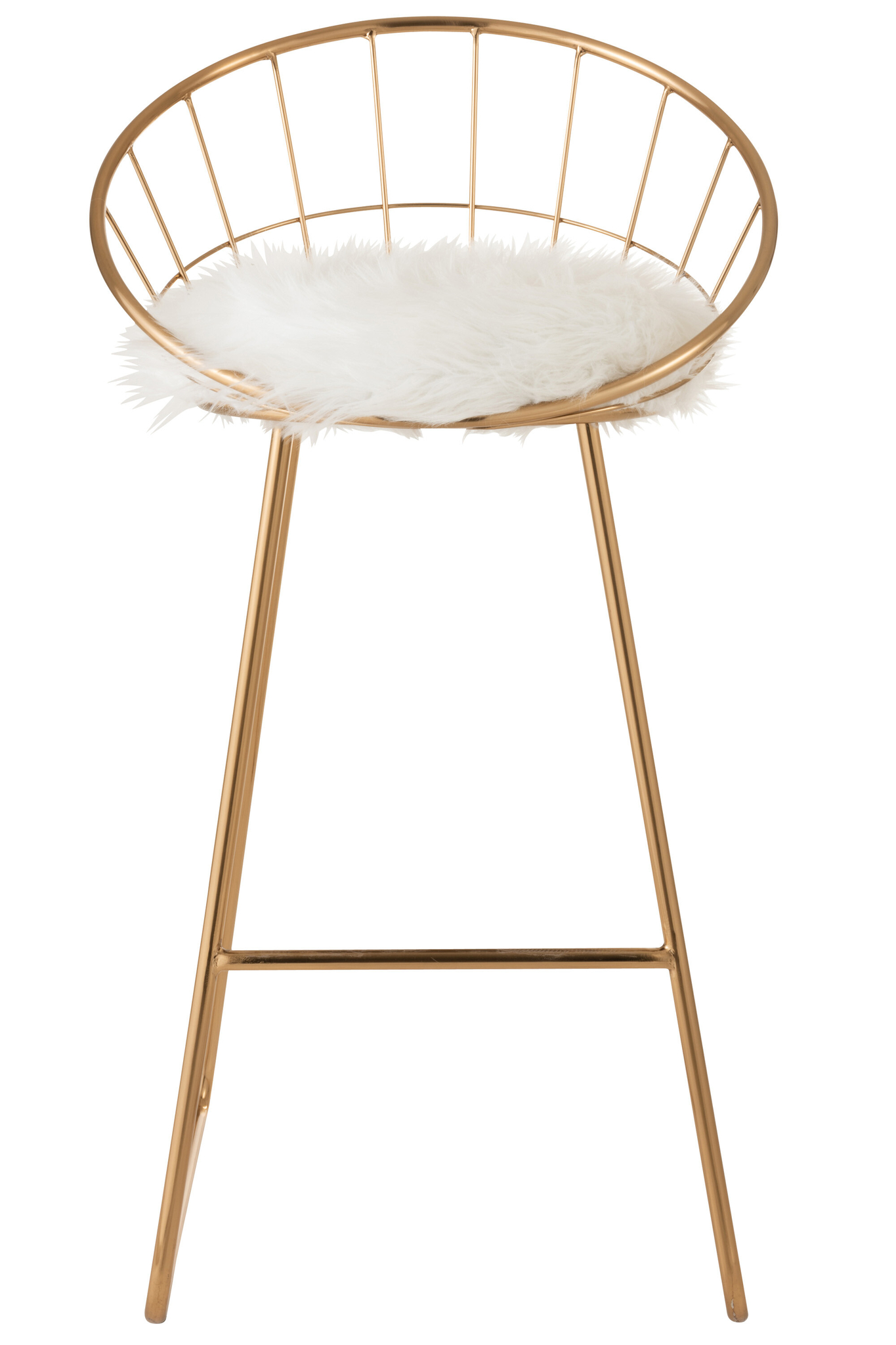 Runder Barhocker aus goldfarbenem Metall – Bild 2