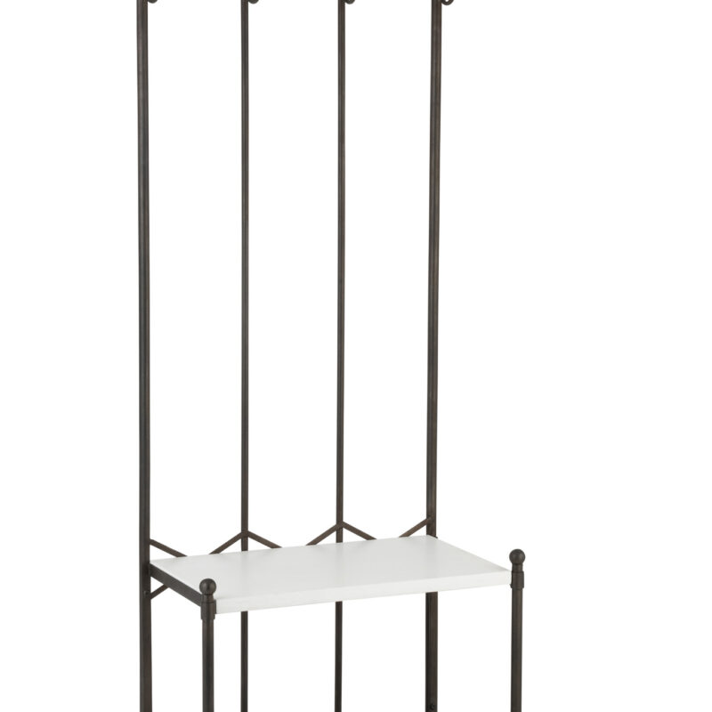 Moderne Flurgarderobe mit Bank in Schwarz und Weiß