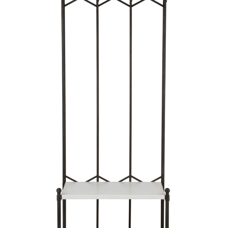 Moderne Flurgarderobe mit Bank in Schwarz und Weiß