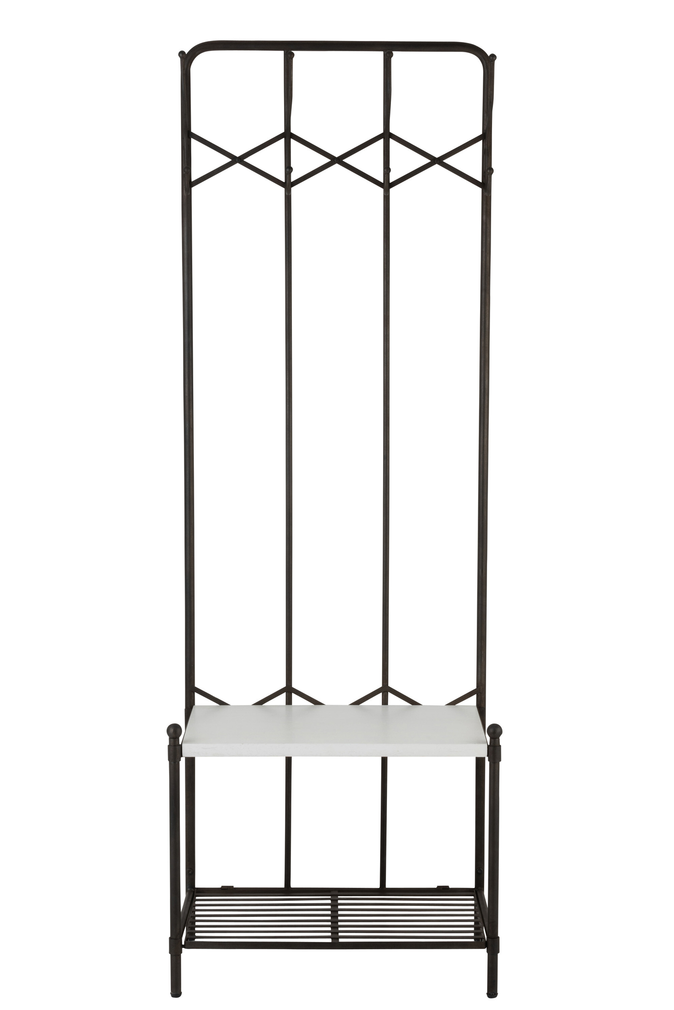 Moderne Flurgarderobe mit Bank in Schwarz und Weiß – Bild 2