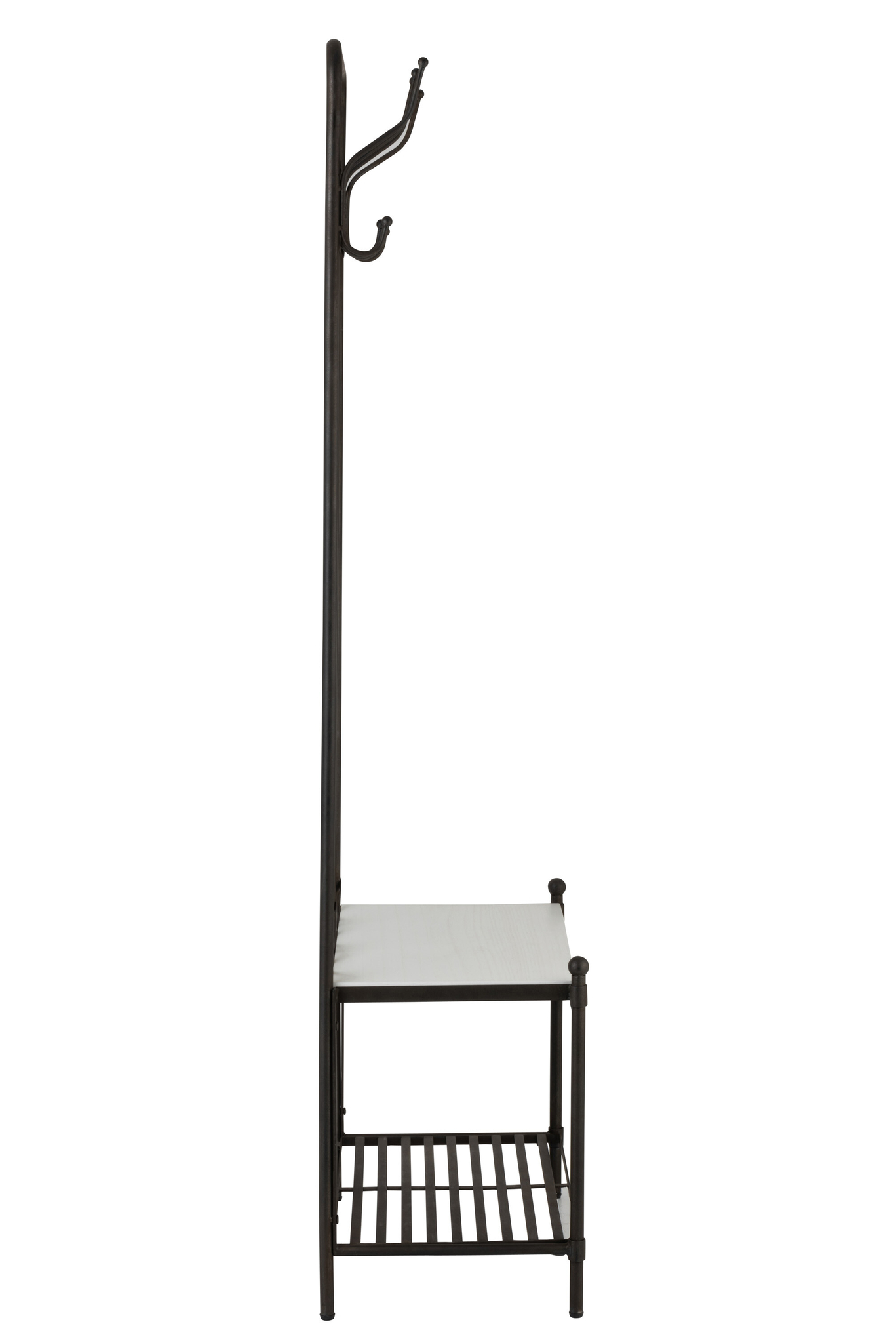 Moderne Flurgarderobe mit Bank in Schwarz und Weiß – Bild 3