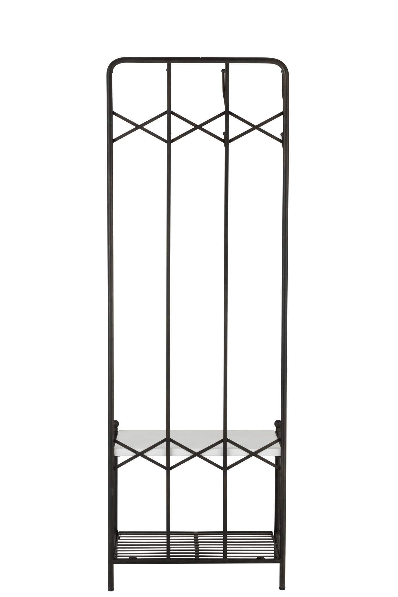 Moderne Flurgarderobe mit Bank in Schwarz und Weiß – Bild 4