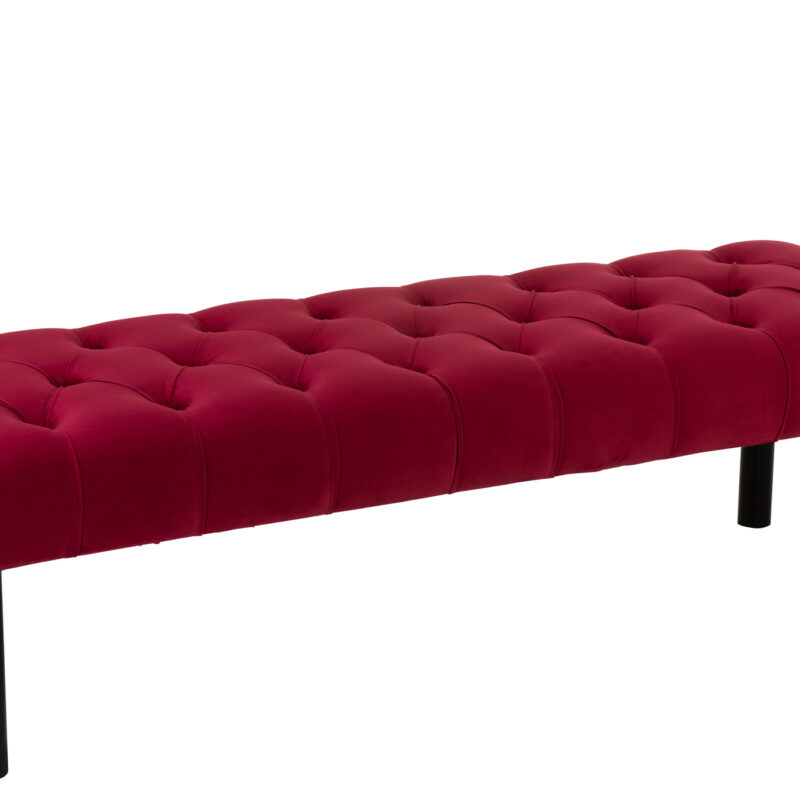 Eleganter Fußhocker in Samtoptik in Burgund und Schwarz