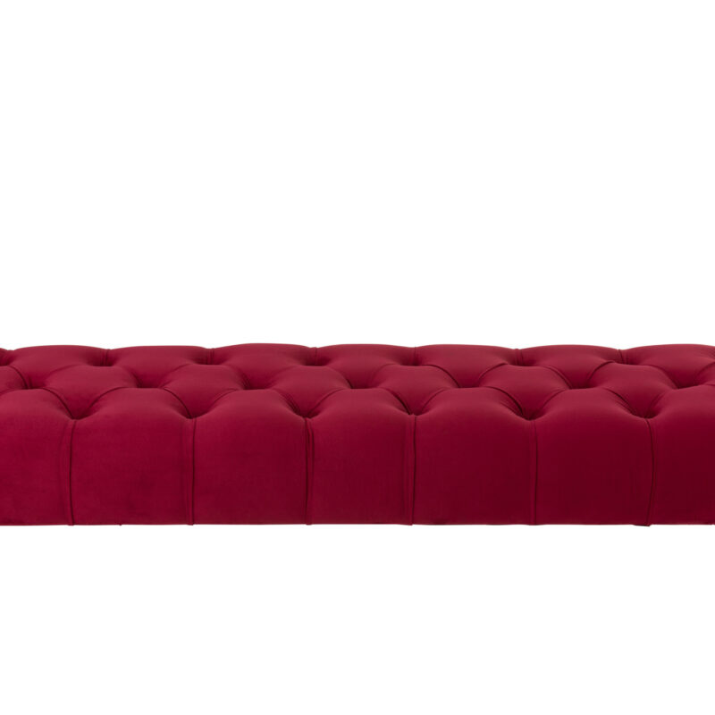 Eleganter Fußhocker in Samtoptik in Burgund und Schwarz