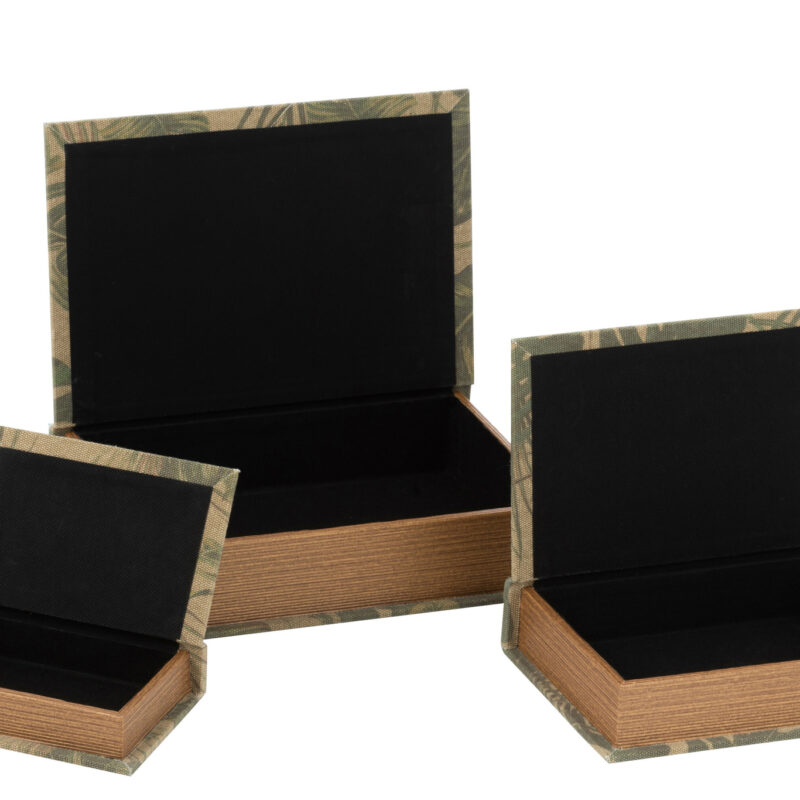 Buchboxen 3er Set Blattmotiv