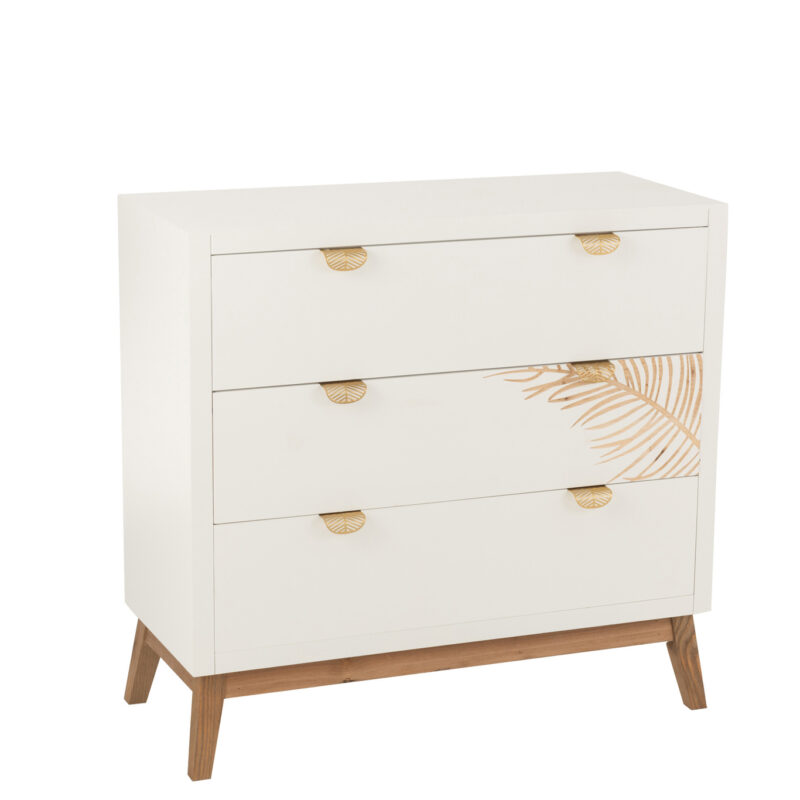 Schrank mit 3 Schubladen und Blattdekor