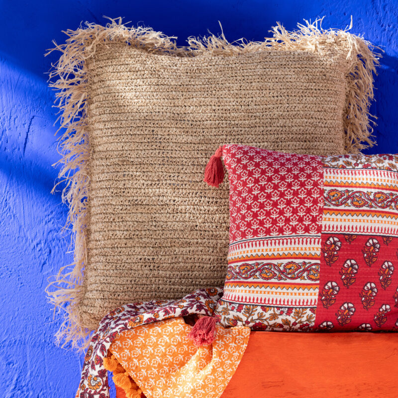 Kissen Quadrat Raffia